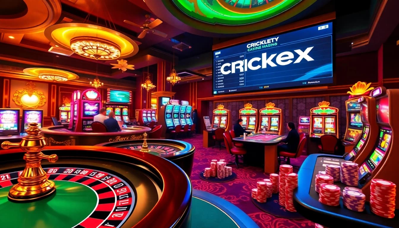 Experience thrilling cricket betting on Crickex with vibrant casino tables and excitement.