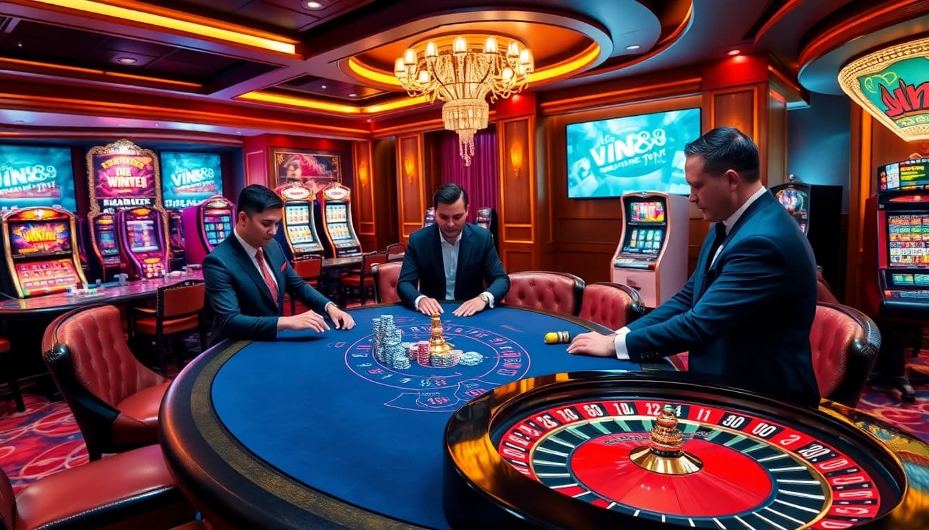 Play exciting games at vin88.you with vibrant casino atmosphere, professional players, and high-stakes betting.