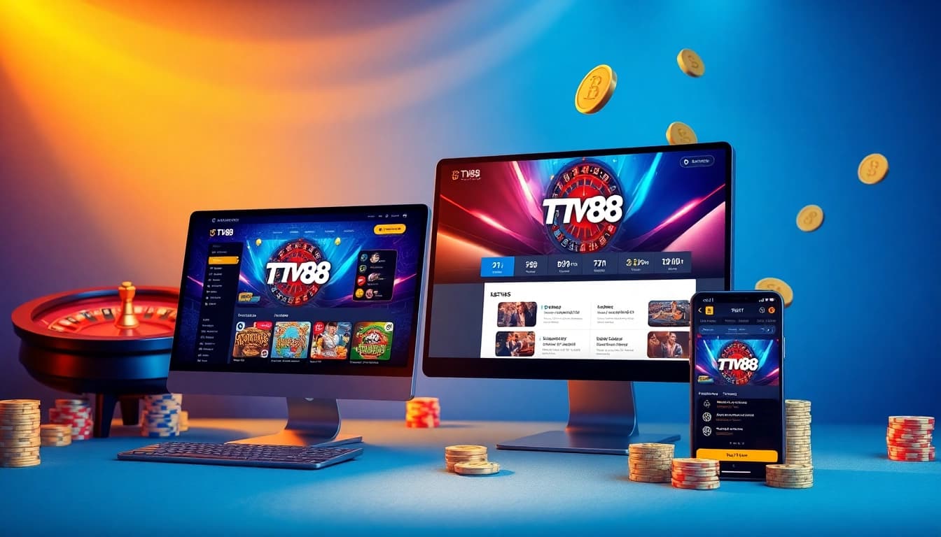 TV88 online gaming platform showcasing user-friendly interfaces and exciting casino elements.