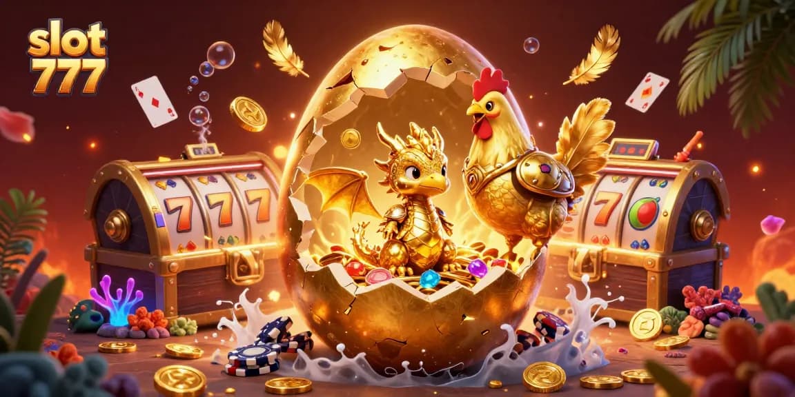 Experience the excitement of slot 777 with a golden dragon and vibrant casino elements.