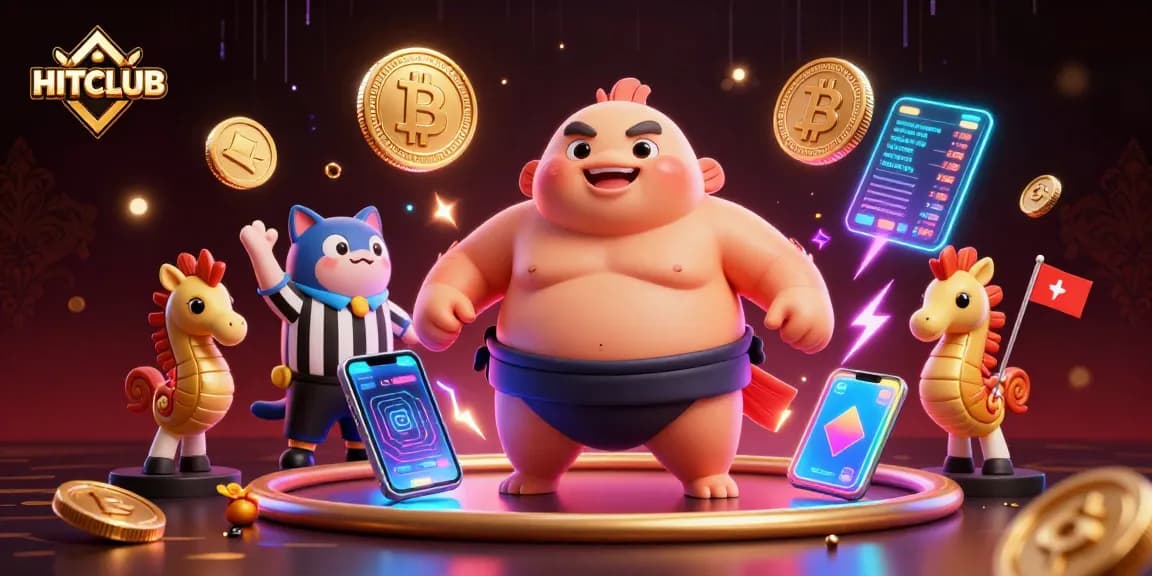 HITCLUB showcases an animated underwater casino scene with a playful fugu and crypto elements for betting fun.