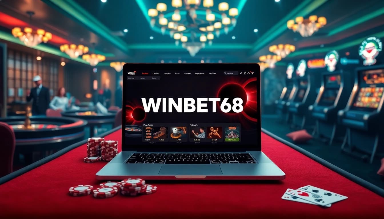 Experience WINBET58's vibrant online casino atmosphere with engaging gaming elements and luxury visuals.
