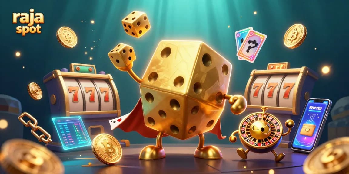 Raja slot mempersembahkan jackpot spektakuler dengan karakter kartun dan elemen kasino.