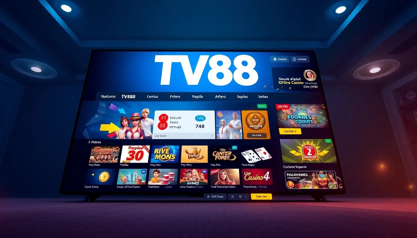 TV88 gaming platform interface showcasing vibrant games and secure payment options for an engaging user experience.