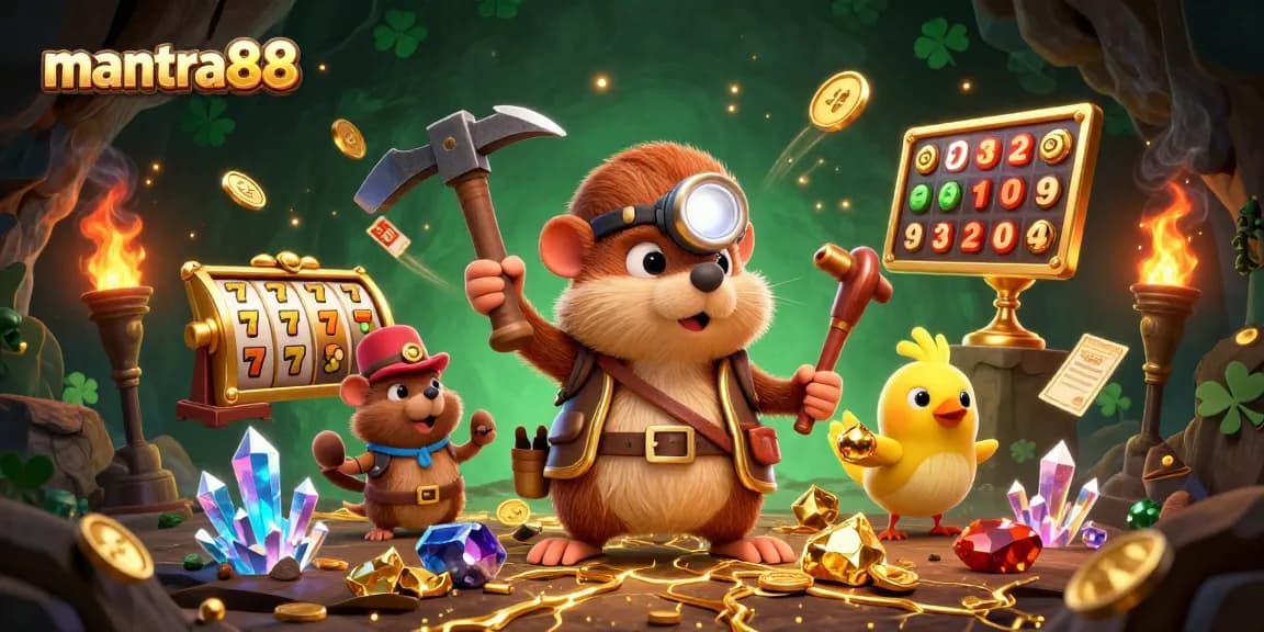Experience thrilling slot wins at mantra88 with this vibrant illustration of treasure and excitement.