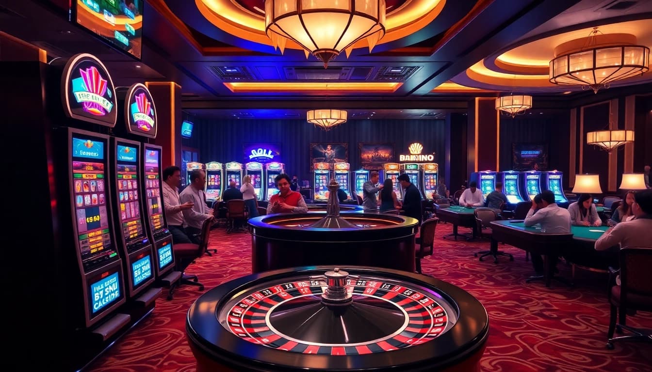Experience the thrill of k9k9 casino with vibrant slot machines and an exciting roulette game.