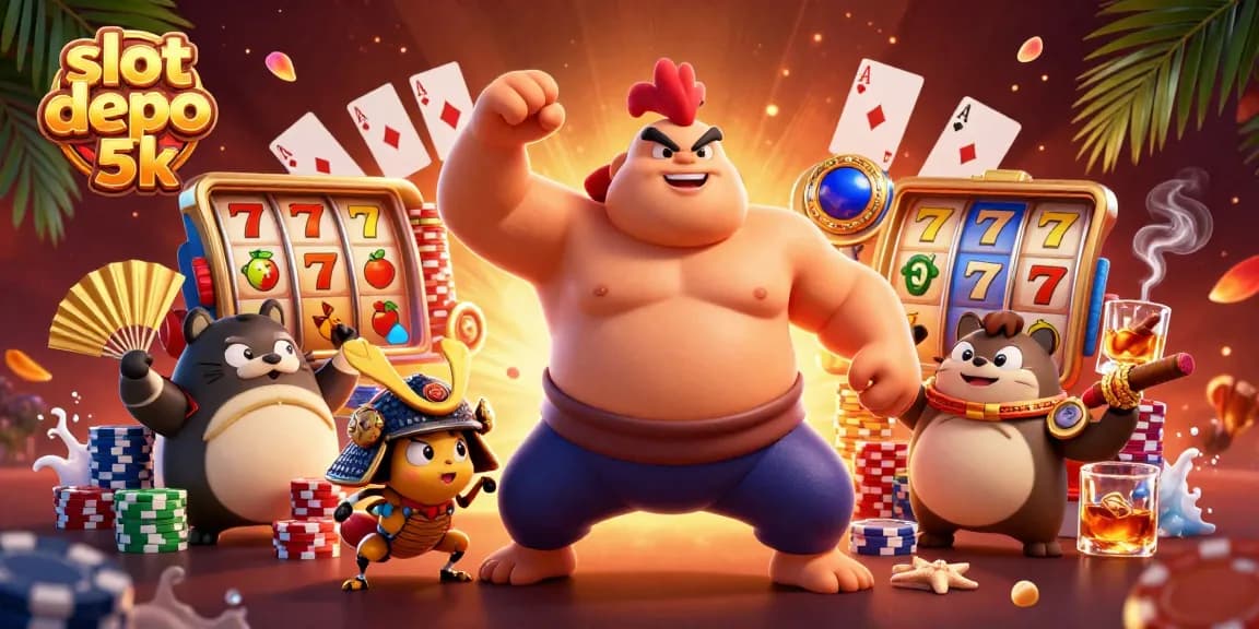 Experience slots action with slot depo 5k and dynamic game elements in a vibrant casino scene.