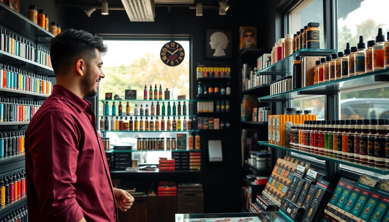 Shop vibrant products at our Smoke Shop in Flower Mound, where friendly staff assist customers.