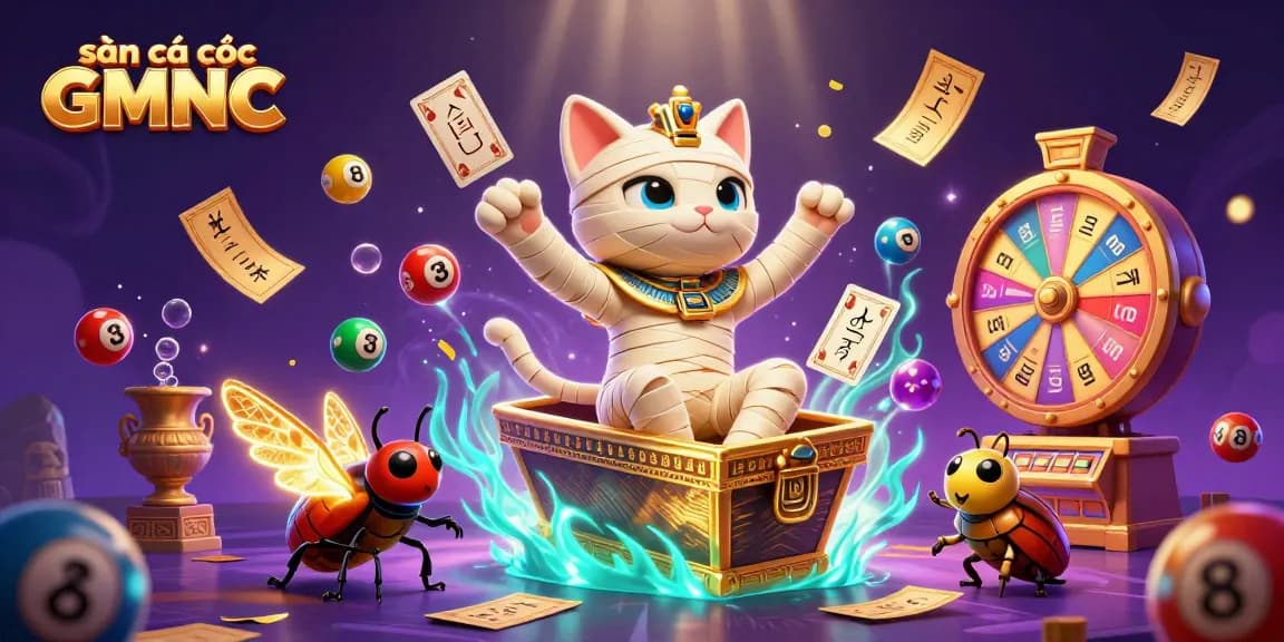 Engage with the vibrant world of sàn cá cược GMNC featuring a lively 3D casino scene.