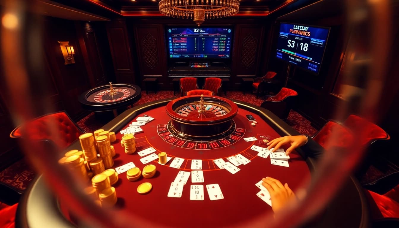 Experience high-stakes gambling at S8 with a luxurious poker table and vibrant action.