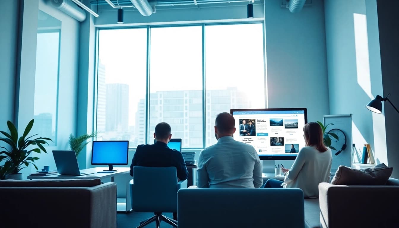 Responsive web design NYC team collaborating in a modern office environment