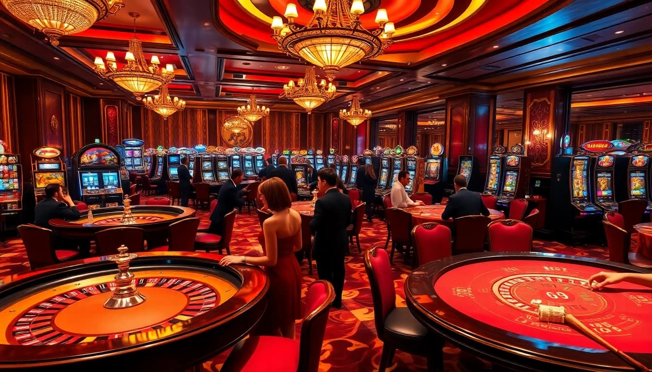 Experience the excitement of gambling at u888’s luxurious casino, featuring tables and slots.