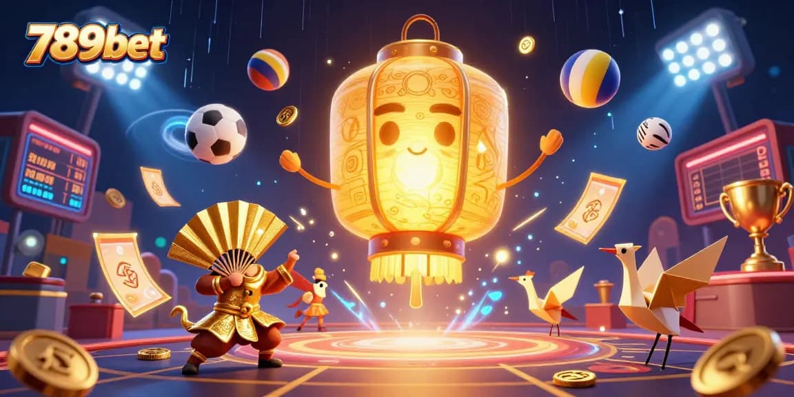 Experience winning strategies at 789bet with a vibrant casino-themed illustration featuring lucky symbols and dynamic sports elements.