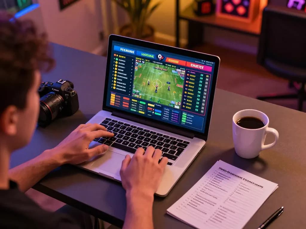 Betting on 32win with strategic insights at a cozy home office setting.