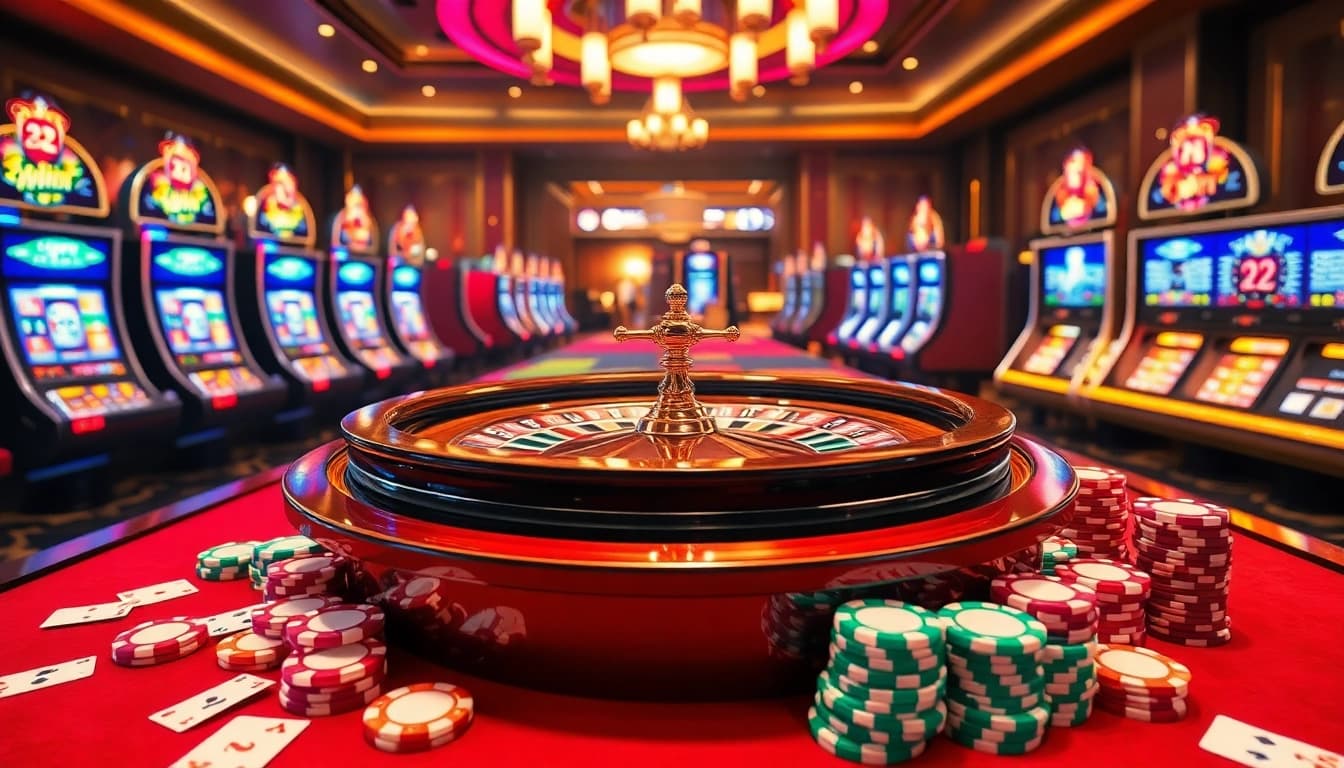 Experience the thrill of winning at 32 win casino with vibrant roulette and slot machines.