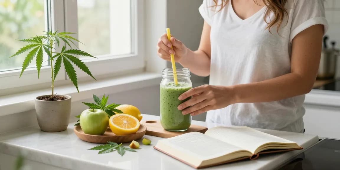 Marketing & Advertising en productos de CBD orgánico y natural, mostrando aceites y plantas esenciales.