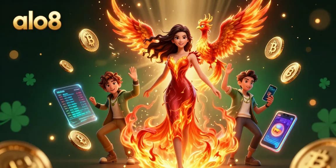 Join the excitement at alo8 with thrilling games and vibrant characters in a dynamic casino scene.