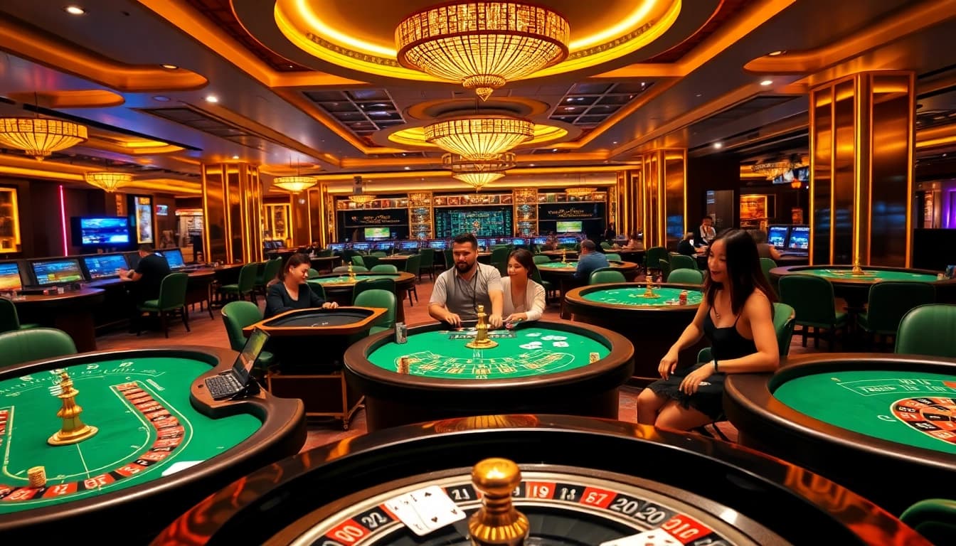 Experience thrilling gaming action at Sunwin with vibrant casino tables and engaging gameplay.