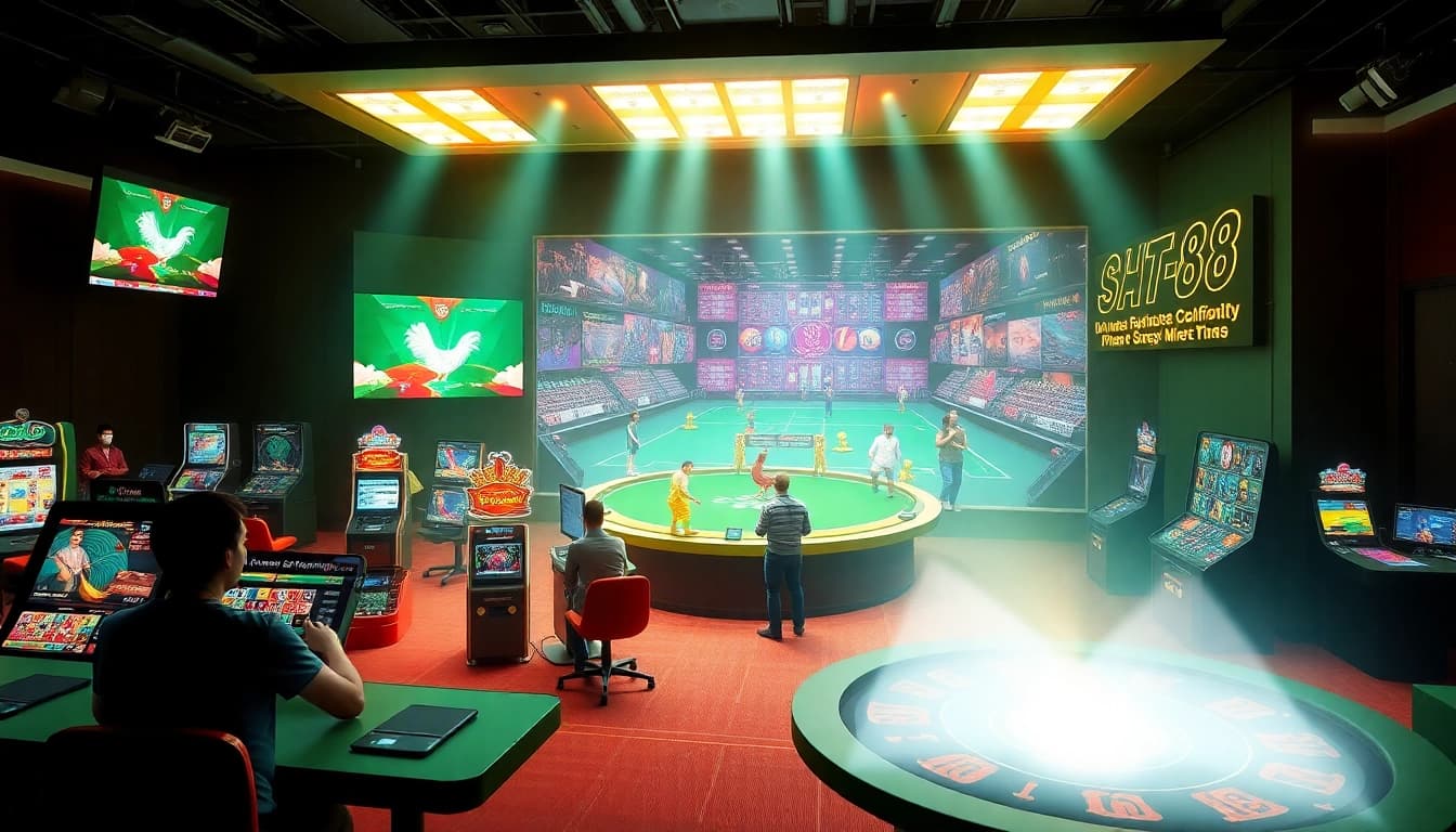 Engaging BJ38 online gaming scene featuring dynamic cockfighting and casino games.