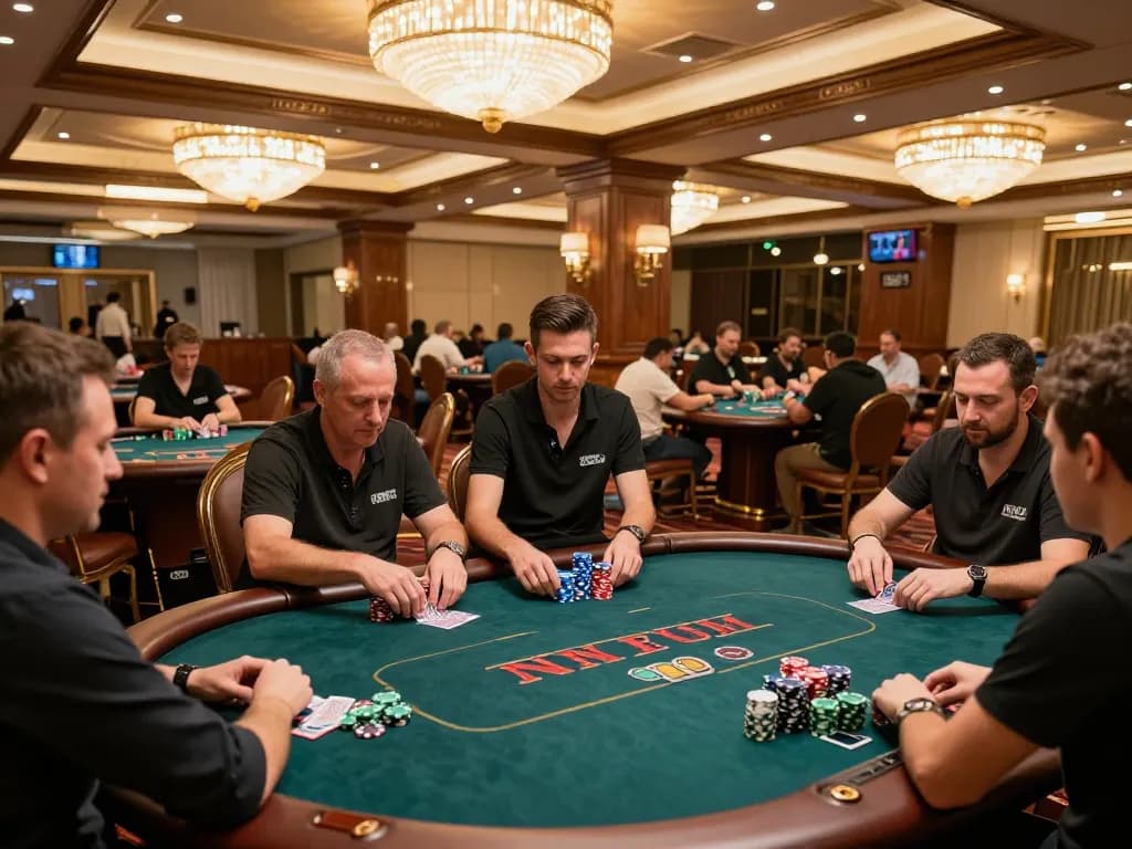 Experience dynamic gameplay at VMAX99, where players engage in exciting poker games with immersive casino atmosphere.