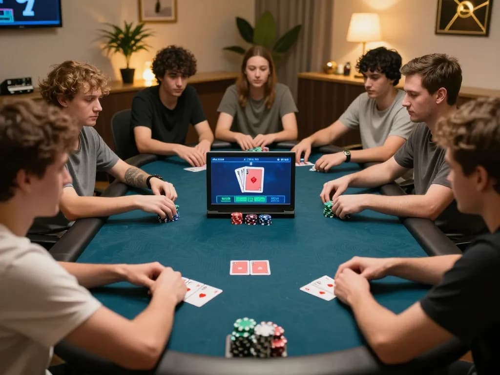 L567 players engaging in an exciting online poker game with vibrant cards and chips