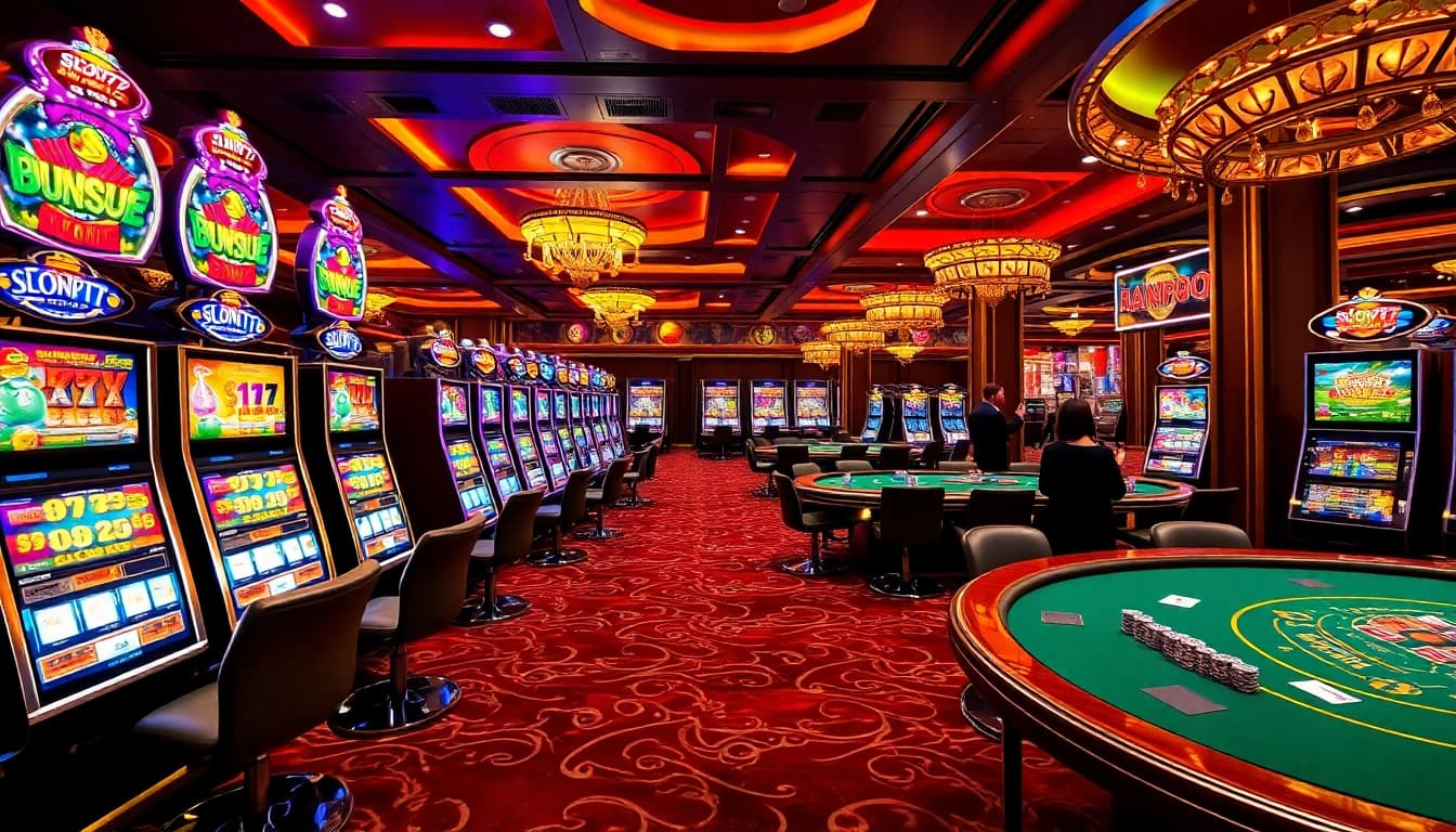 Experience the thrill at slot777 with exciting slot machines and vibrant casino atmosphere.