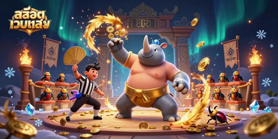Experience the excitement of สล็อตเว็บตรง with dynamic game elements and winning moments illustrated in 3D.