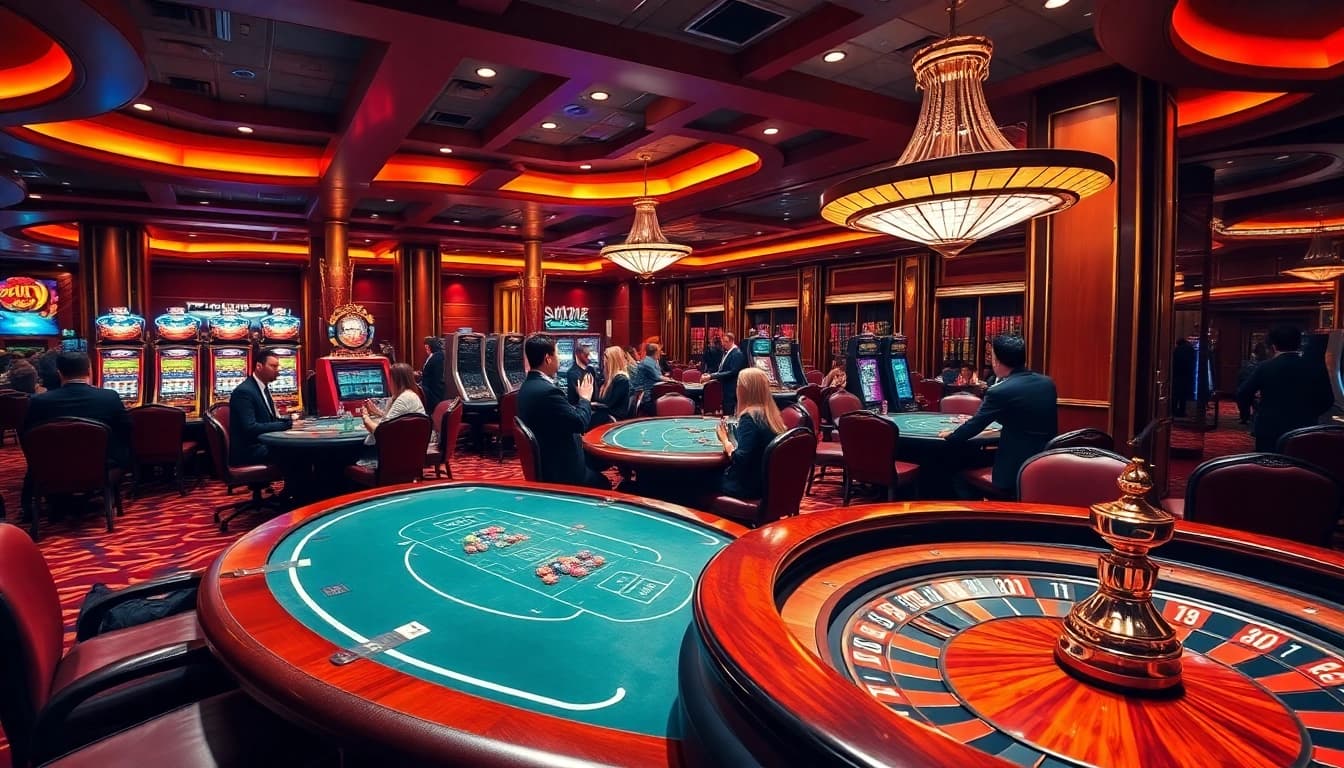 Experience thrilling casino action at https://journal.unj.ac.id/ with vibrant tables, chips, and slot machines.
