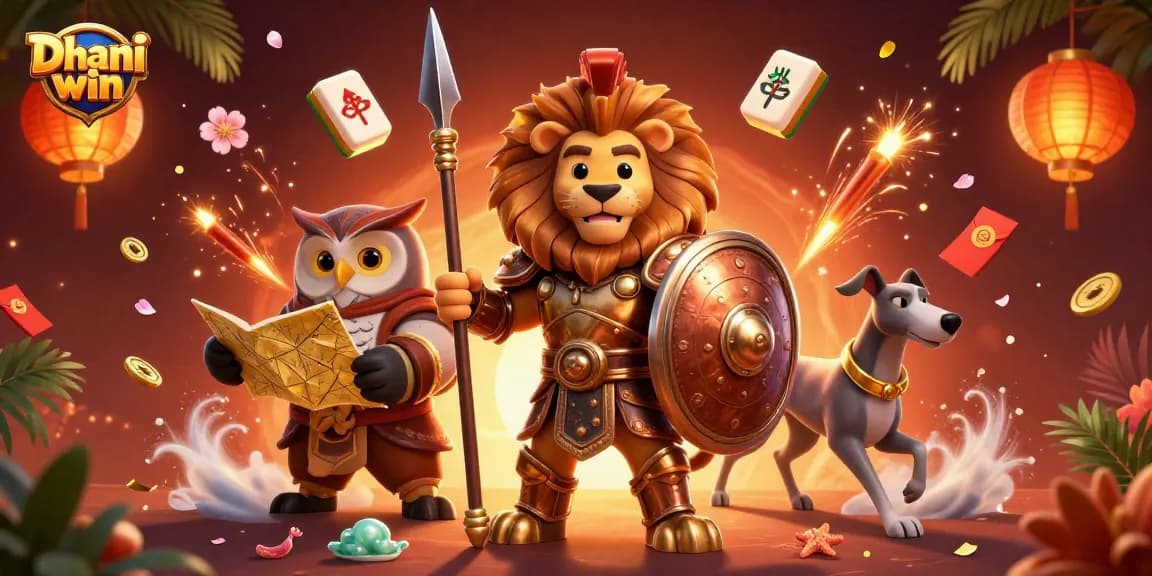 Dhani win offers thrilling gameplay as a Spartan lion stands ready for action, enhancing the gaming excitement.