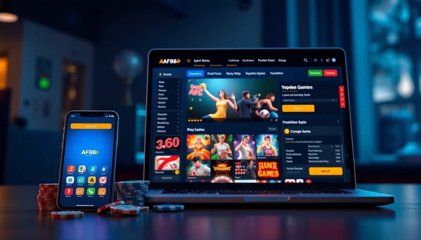 Engaging AF88 online betting platform with vibrant interface showcasing games and user-friendly options.