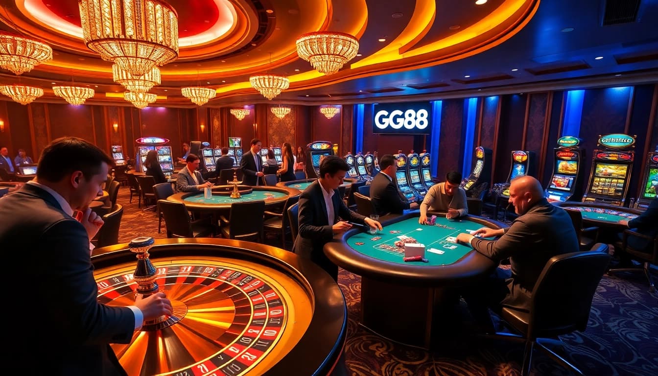 Experience the excitement of GG88 with players celebrating wins at dynamic casino tables.