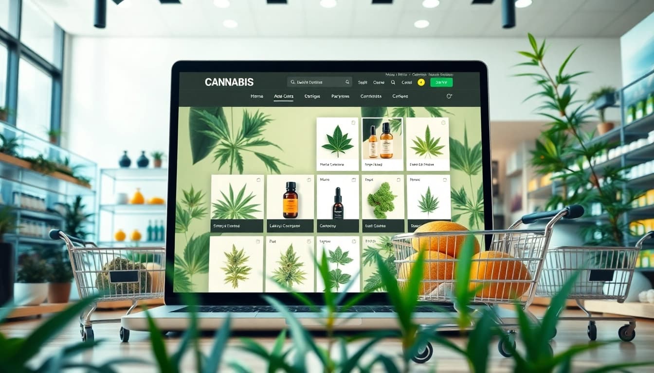 Learn how to buy online weed safely with a view of a modern cannabis online shop.