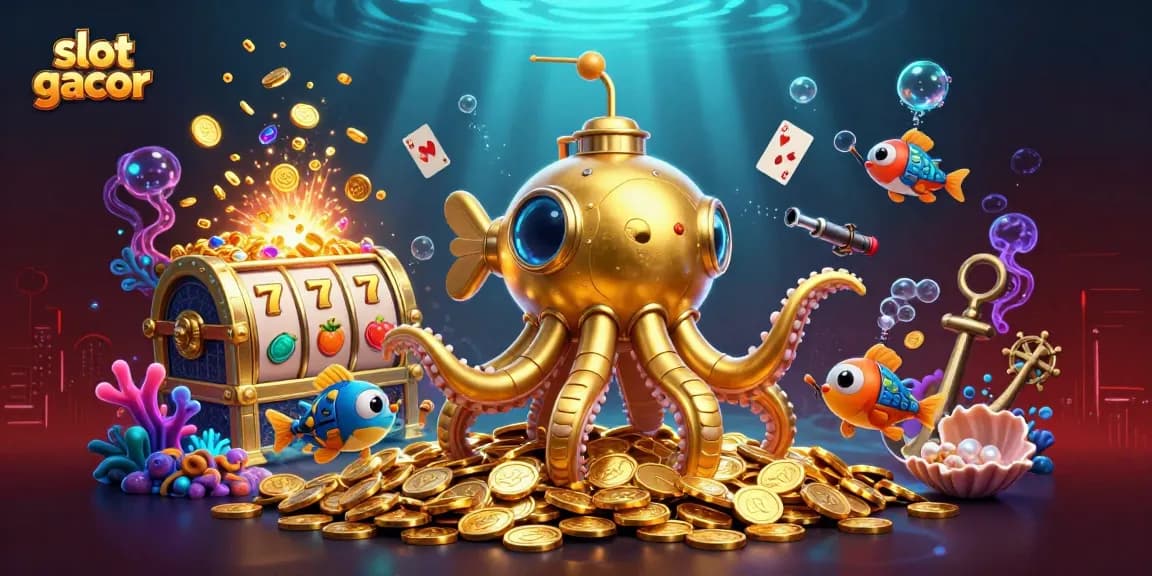 Experience slot gacor excitement with a vibrant undersea casino adventure filled with treasures.