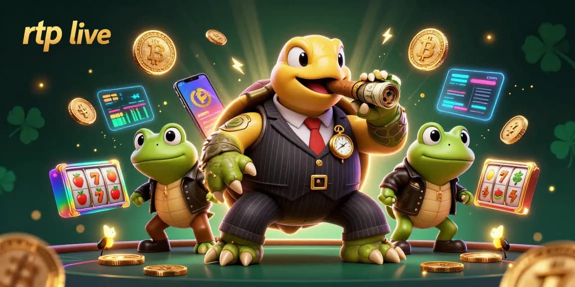 Engage with rtp live action featuring a dynamic casino scene with vibrant 3D characters and crypto elements.