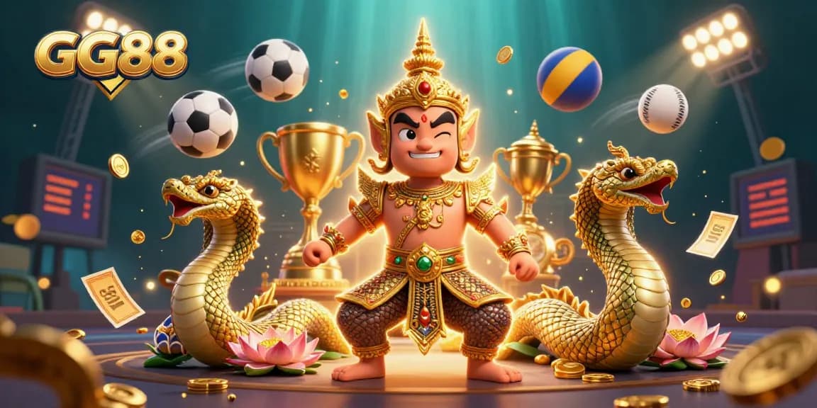 Engage with GG88's thrilling betting experience featuring sports elements, temple guardians, and vibrant gameplay.