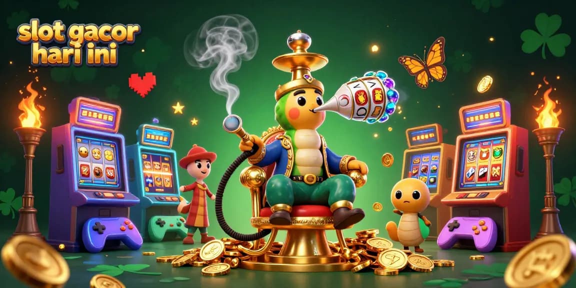 Experience winning moments with slot gacor hari ini in a vibrant 3D casino scene filled with excitement and action.