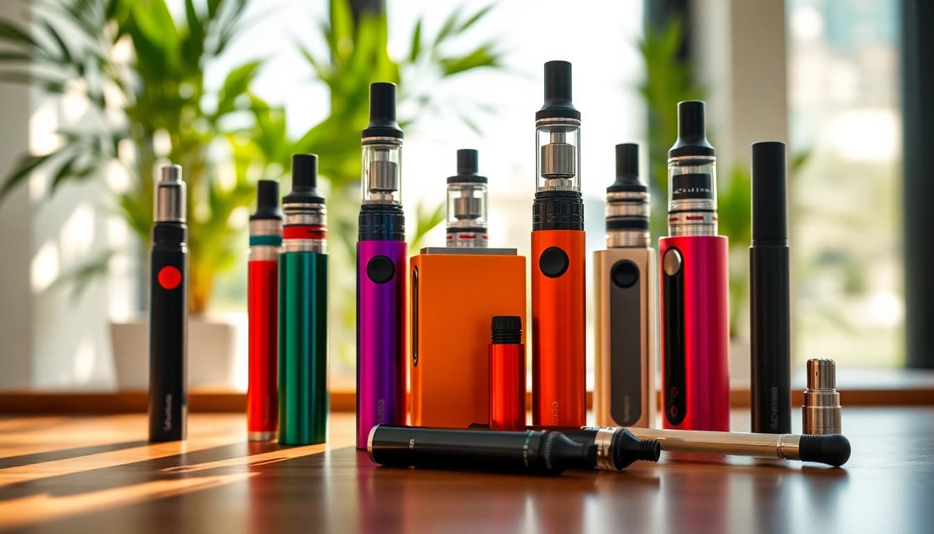 Engaging cannabis vape products displayed artistically highlighting their vibrant features.