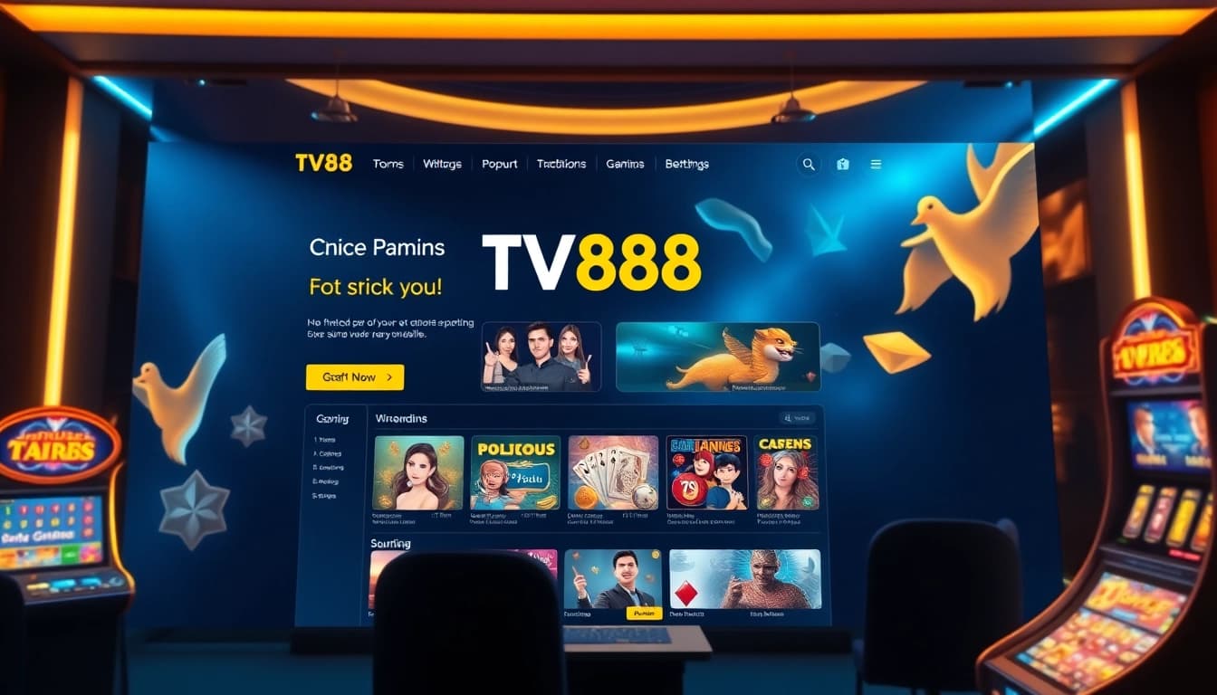 Engaging TV88 homepage showcasing online gaming with modern design and promotions.