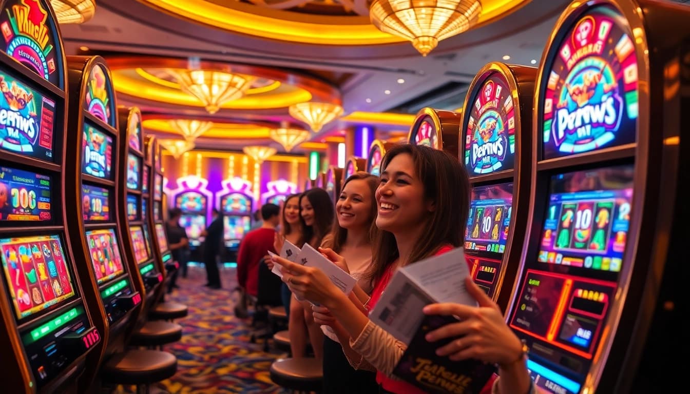 Players experience excitement in a luxurious casino while exploring pen4d alternatif slot machines.