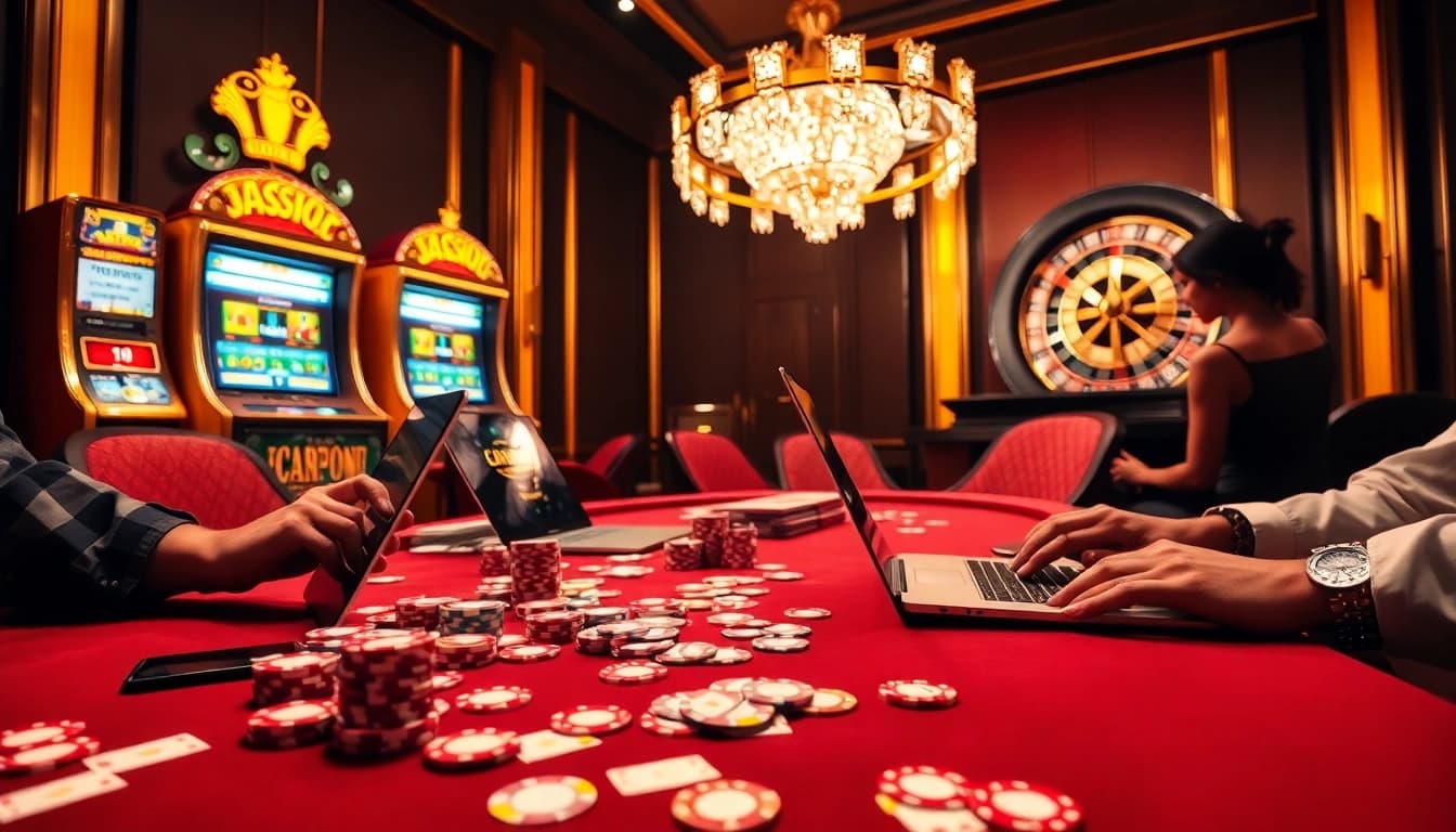 Experience the thrill of betting at xo88.quest with vibrant poker chips and spinning roulette wheels.
