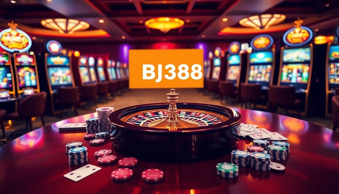 Experience the thrill of betting at BJ388 with luxurious casino elements and exciting gameplay.