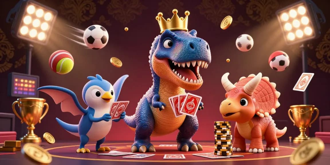 Engage with GG88 at the casino with our vibrant, dynamic gaming scene featuring animated characters and energetic elements.