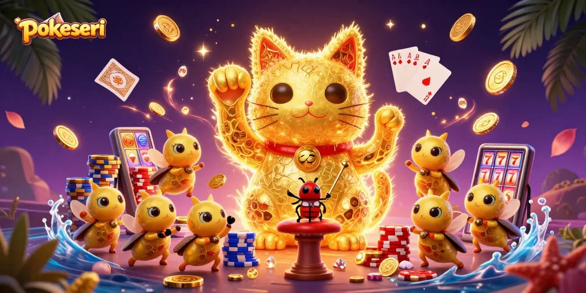 Experience thrilling wins at pokerseri with vibrant casino-themed 3D illustration showcasing luck and excitement.