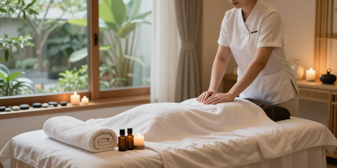Relaxing spa scene for 서울출장마사지 service with calming decor and ambiance.