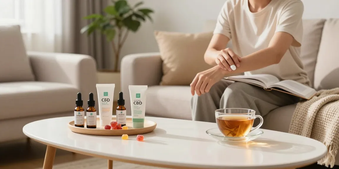 Properloud wellness routine, featuring CBD oil, cream, and natural elements for relaxation and quality health.