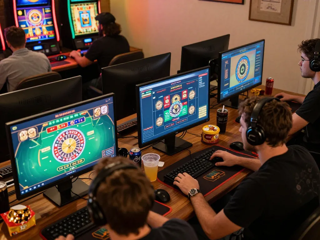 Players enjoying their online casino games in a cozy setting, highlighting the lista casino online stranieri.