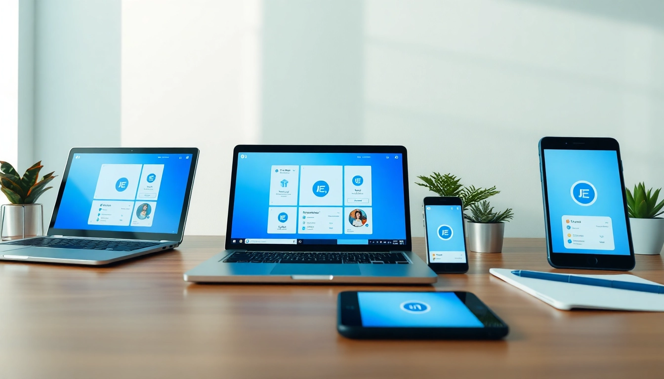 快连官网 app displayed across multiple devices, showcasing seamless connectivity and privacy protection.