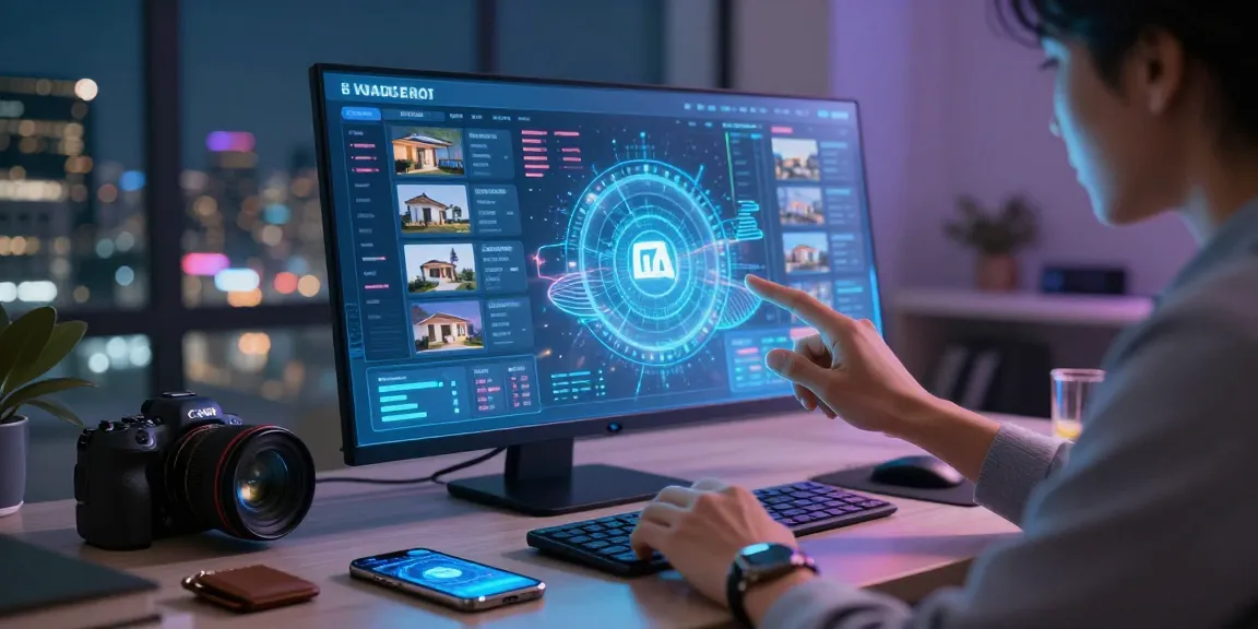 Engaging scene of a digital investor exploring rokok88 slot property options with interactive technology and futuristic atmosphere.