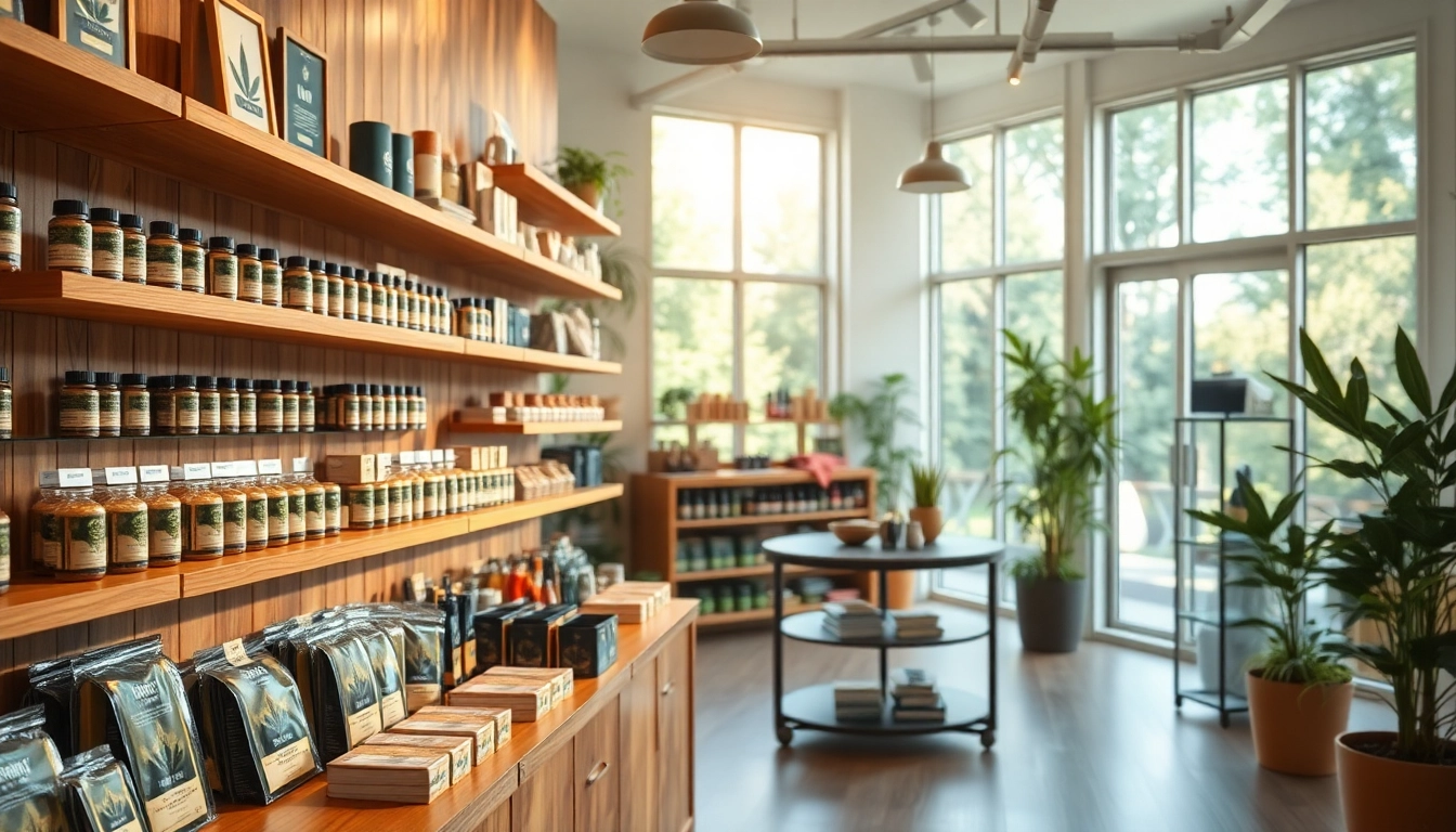 Discover the vibrant setting of a hemp shop filled with natural products.