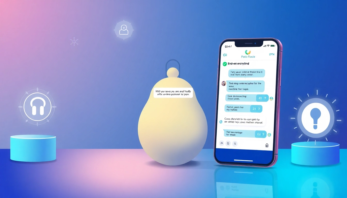 Potato下载 shows secure messaging app interface on Android and iOS, emphasizing privacy and encryption.